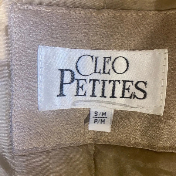 Cleo petites tan faux fur trim soft suede puffer jacket Sz PM - Picture 4 of 14